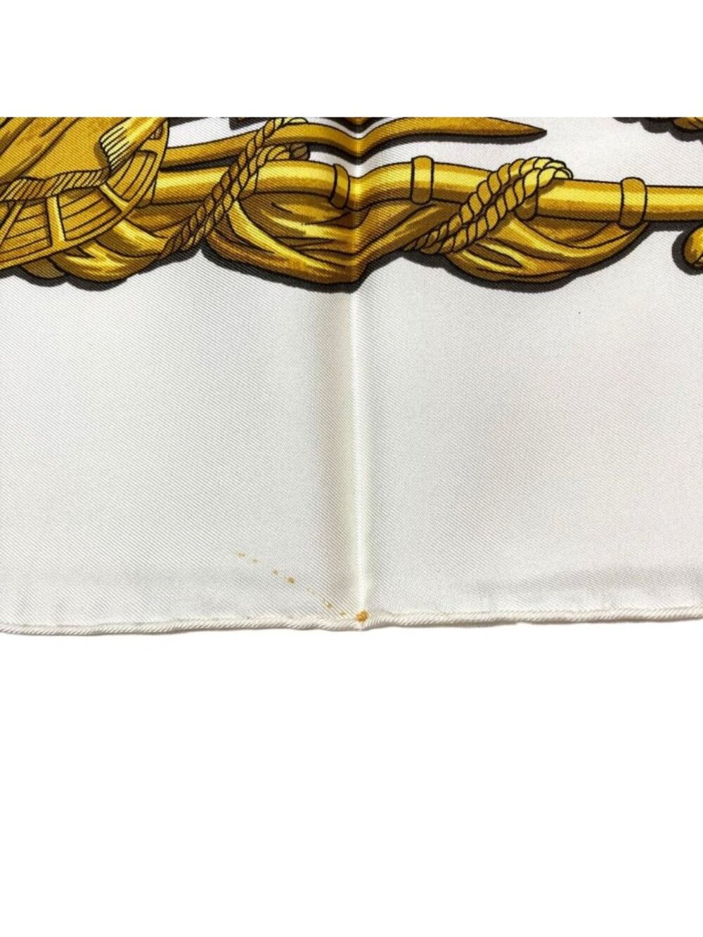 Hermes Marine Et Cavalerie Sea and Corps Carre 90 Large Scarf White Multicolor - Picture 9 of 10